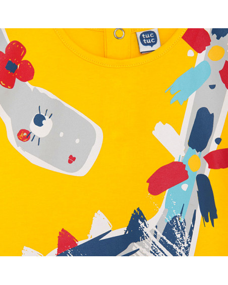 VESTIDO PUNTO DINOSAURIO NIÑA AMARILLO DRAW A REX VESTIDO PUNTO DINOSAURIO NIÑA AMARILLO DRAW A REX