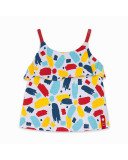 CAMISETA PUNTO TIRANTES NIÑA ROJA DRAW A REX CAMISETA PUNTO TIRANTES NIÑA ROJA DRAW A REX