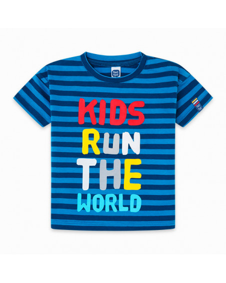 CAMISETA PUNTO MENSAJE NIÑO AZUL DRAW A REX CAMISETA PUNTO MENSAJE NIÑO AZUL DRAW A REX