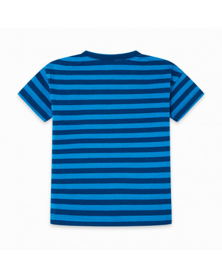 CAMISETA PUNTO MENSAJE NIÑO AZUL DRAW A REX CAMISETA PUNTO MENSAJE NIÑO AZUL DRAW A REX