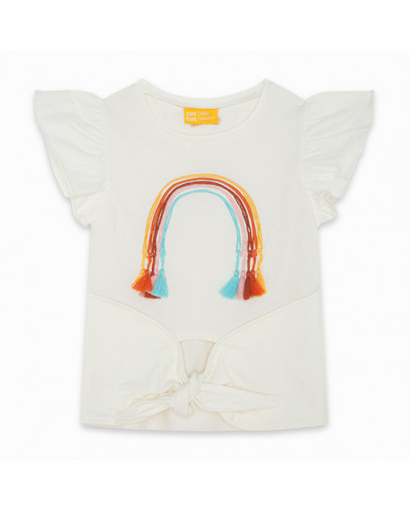 CAMISETA PUNTO ARCOIRIS NIÑA BEIGE LOVE THE SUN CAMISETA PUNTO ARCOIRIS NIÑA BEIGE LOVE THE SUN