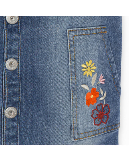 PICHI DENIM BOTONES Y FLORES NIÑA AZUL LOVE THE SUN PICHI DENIM BOTONES Y FLORES NIÑA AZUL LOVE THE SUN