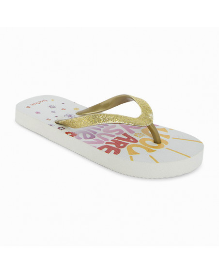 CHANCLAS MENSAJE Y GLITTER NIÑA BEIGE LOVE THE SUN CHANCLAS MENSAJE Y GLITTER NIÑA BEIGE LOVE THE SUN
