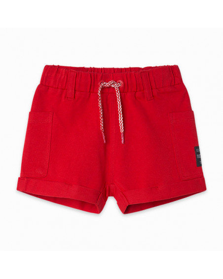 BERMUDA PUNTO BOLSILLOS LATERALES NIÑO ROJA BASICOS BABY BERMUDA PUNTO BOLSILLOS LATERALES NIÑO ROJA BASICOS BABY