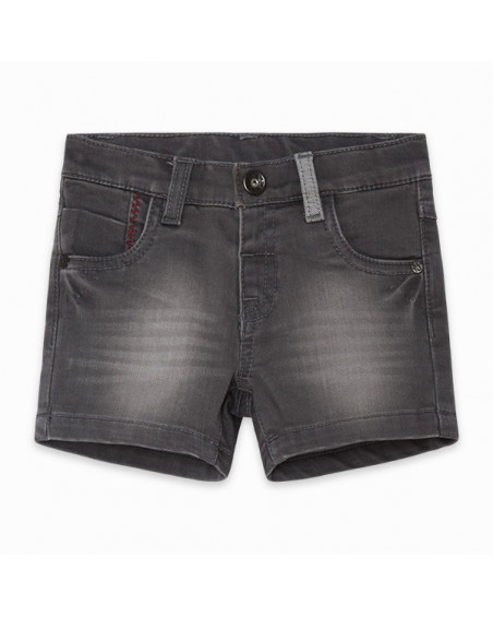 BERMUDA DENIM MENSAJE NIÑO GRIS BASICOS BABY BERMUDA DENIM MENSAJE NIÑO GRIS BASICOS BABY