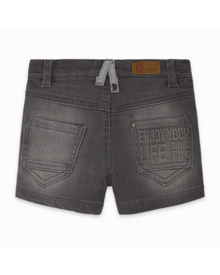 BERMUDA DENIM MENSAJE NIÑO GRIS BASICOS BABY BERMUDA DENIM MENSAJE NIÑO GRIS BASICOS BABY