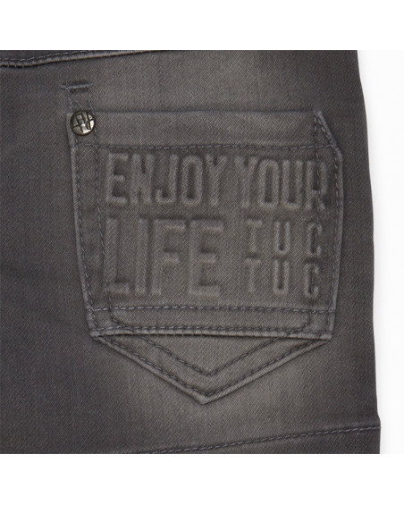 BERMUDA DENIM MENSAJE NIÑO GRIS BASICOS BABY BERMUDA DENIM MENSAJE NIÑO GRIS BASICOS BABY