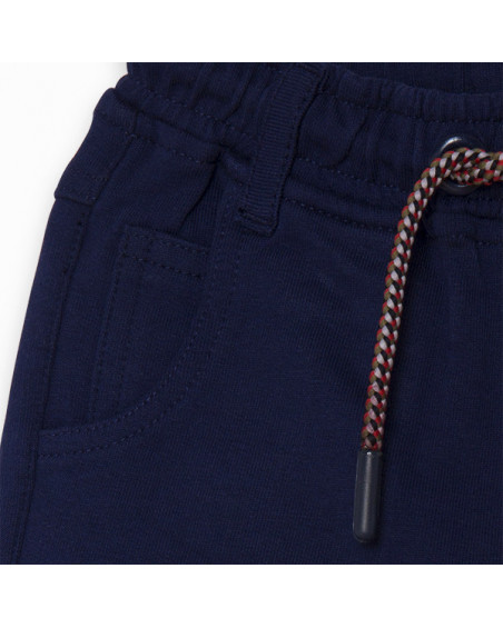 BERMUDA FELPA CORDONES NIÑO AZUL BASICOS BABY BERMUDA FELPA CORDONES NIÑO AZUL BASICOS BABY
