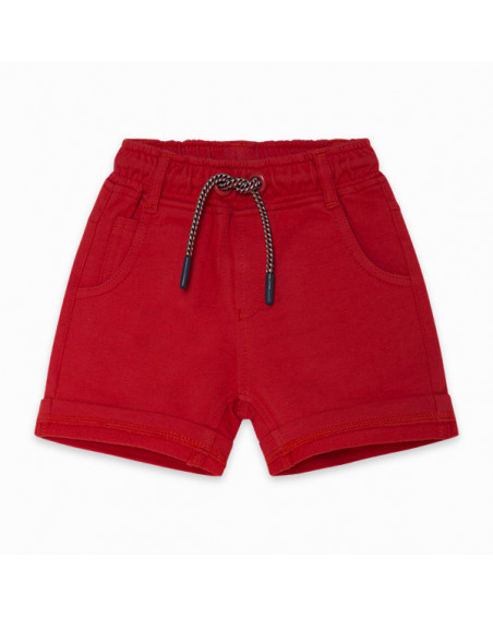 BERMUDA FELPA CORDONES NIÑO ROJA BASICOS BABY BERMUDA FELPA CORDONES NIÑO ROJA BASICOS BABY