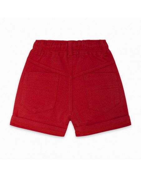 BERMUDA FELPA CORDONES NIÑO ROJA BASICOS BABY BERMUDA FELPA CORDONES NIÑO ROJA BASICOS BABY