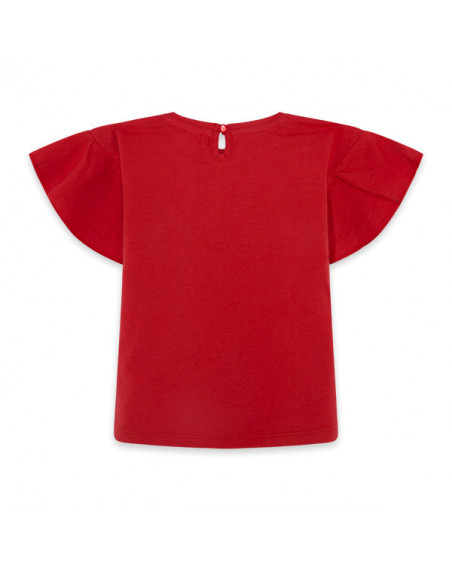 CAMISETA PUNTO VOLANTES NIÑA ROJA BASICOS BABY CAMISETA PUNTO VOLANTES NIÑA ROJA BASICOS BABY