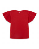 CAMISETA PUNTO VOLANTES NIÑA ROJA BASICOS BABY CAMISETA PUNTO VOLANTES NIÑA ROJA BASICOS BABY