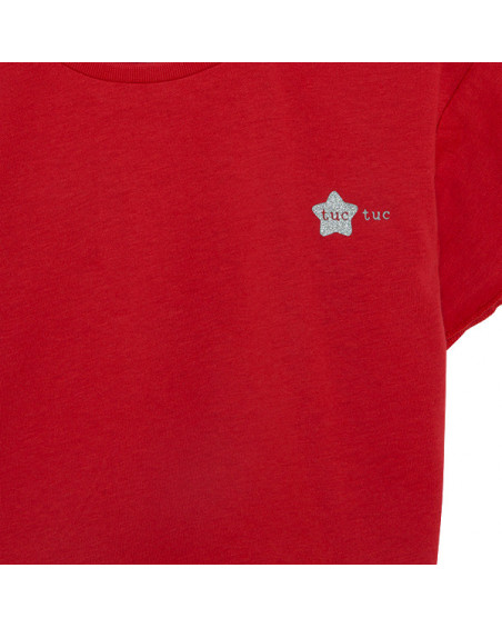 CAMISETA PUNTO VOLANTES NIÑA ROJA BASICOS BABY CAMISETA PUNTO VOLANTES NIÑA ROJA BASICOS BABY