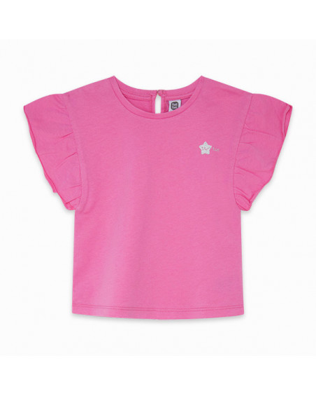 CAMISETA PUNTO VOLANTES NIÑA ROSA BASICOS BABY CAMISETA PUNTO VOLANTES NIÑA ROSA BASICOS BABY
