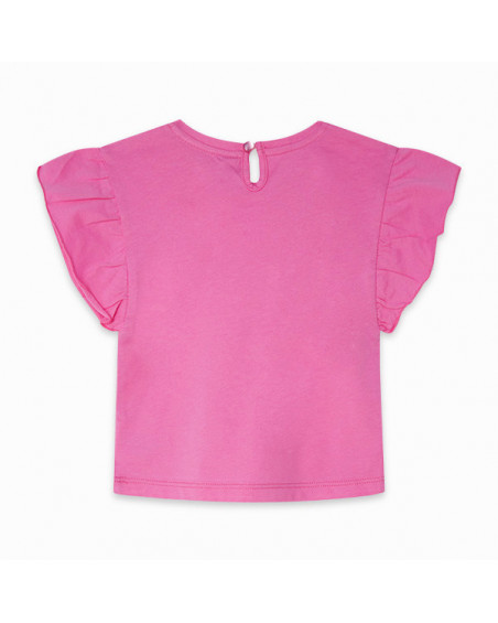 CAMISETA PUNTO VOLANTES NIÑA ROSA BASICOS BABY CAMISETA PUNTO VOLANTES NIÑA ROSA BASICOS BABY