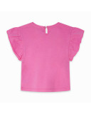 CAMISETA PUNTO VOLANTES NIÑA ROSA BASICOS BABY CAMISETA PUNTO VOLANTES NIÑA ROSA BASICOS BABY
