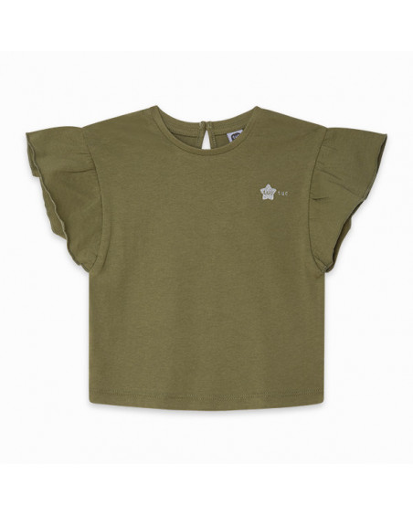 CAMISETA PUNTO VOLANTES NIÑA VERDE BASICOS BABY CAMISETA PUNTO VOLANTES NIÑA VERDE BASICOS BABY