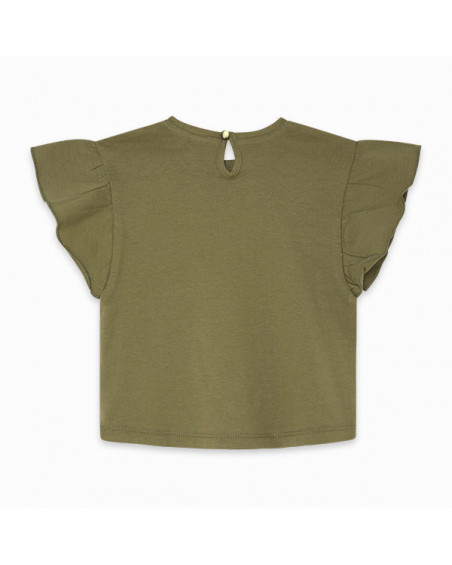 CAMISETA PUNTO VOLANTES NIÑA VERDE BASICOS BABY CAMISETA PUNTO VOLANTES NIÑA VERDE BASICOS BABY