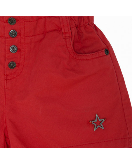 SHORT SARGA PAPPER BAG NIÑA ROJO BASICOS BABY SHORT SARGA PAPPER BAG NIÑA ROJO BASICOS BABY