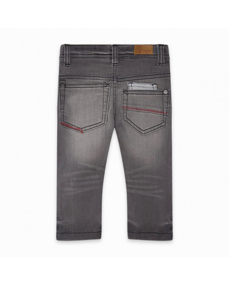 PANTALÓN DENIM DESGASTADO NIÑO GRIS BASICOS BABY PANTALÓN DENIM DESGASTADO NIÑO GRIS BASICOS BABY