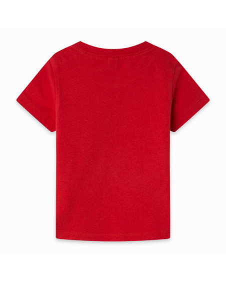 CAMISETA PUNTO DINOSAURIO NIÑO ROJA BASICOS BABY CAMISETA PUNTO DINOSAURIO NIÑO ROJA BASICOS BABY