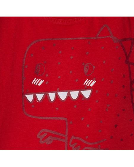 CAMISETA PUNTO DINOSAURIO NIÑO ROJA BASICOS BABY CAMISETA PUNTO DINOSAURIO NIÑO ROJA BASICOS BABY