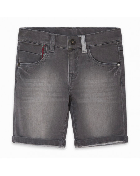 BERMUDA DENIM MENSAJE NIÑO GRIS BASICOS KIDS BERMUDA DENIM MENSAJE NIÑO GRIS BASICOS KIDS
