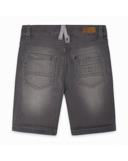 BERMUDA DENIM MENSAJE NIÑO GRIS BASICOS KIDS BERMUDA DENIM MENSAJE NIÑO GRIS BASICOS KIDS