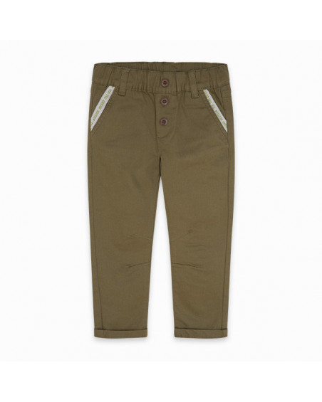 PANTALÓN SARGA BOLSILLOS NIÑO VERDE RAW COTTON PANTALÓN SARGA BOLSILLOS NIÑO VERDE RAW COTTON