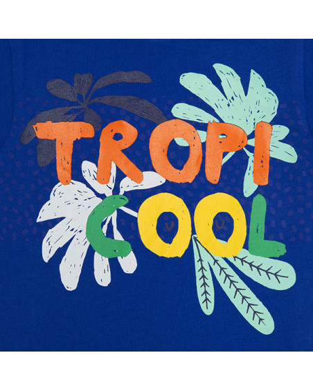 CAMISETA PUNTO MENSAJE NIÑO AZUL TROPICOOL CAMISETA PUNTO MENSAJE NIÑO AZUL TROPICOOL