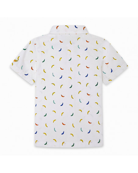 CAMISA POPELÍN ESTAMPADA NIÑO BLANCA TROPICOOL CAMISA POPELÍN ESTAMPADA NIÑO BLANCA TROPICOOL