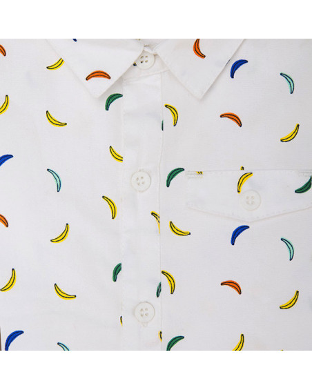CAMISA POPELÍN ESTAMPADA NIÑO BLANCA TROPICOOL CAMISA POPELÍN ESTAMPADA NIÑO BLANCA TROPICOOL