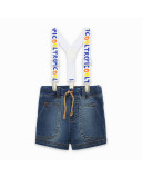 BERMUDA DENIM CON TIRANTES NIÑO AZUL TROPICOOL BERMUDA DENIM CON TIRANTES NIÑO AZUL TROPICOOL