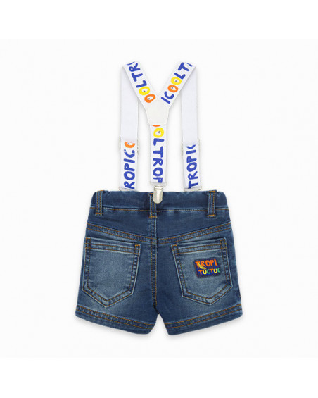 BERMUDA DENIM CON TIRANTES NIÑO AZUL TROPICOOL BERMUDA DENIM CON TIRANTES NIÑO AZUL TROPICOOL