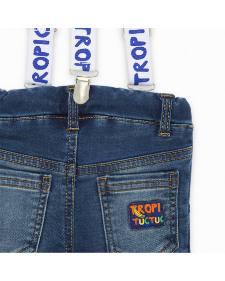 BERMUDA DENIM CON TIRANTES NIÑO AZUL TROPICOOL BERMUDA DENIM CON TIRANTES NIÑO AZUL TROPICOOL