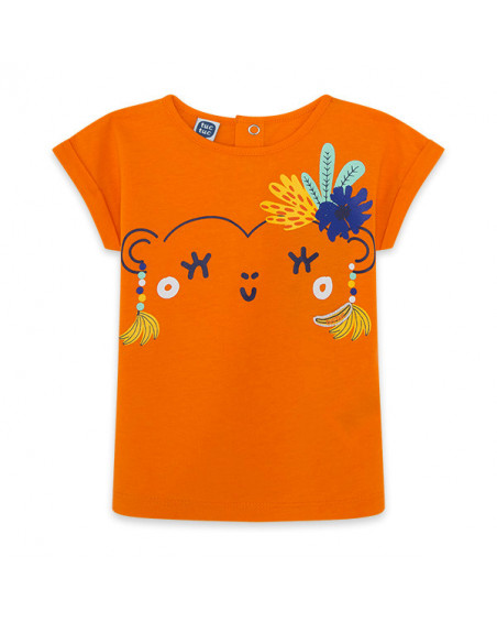 CAMISETA PUNTO MONO NIÑA NARANJA TROPICOOL CAMISETA PUNTO MONO NIÑA NARANJA TROPICOOL