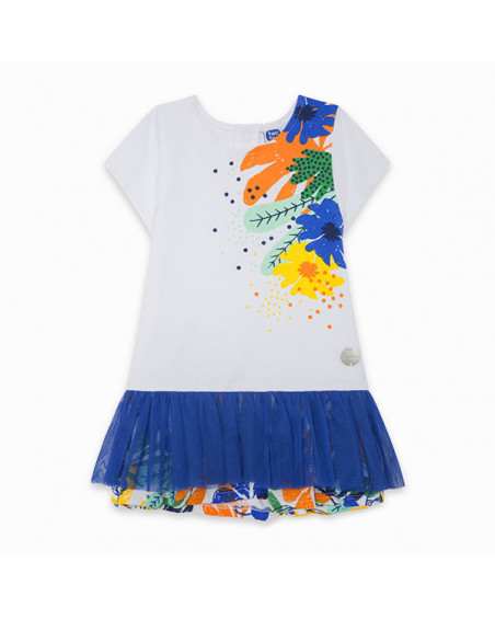 VESTIDO PUNTO Y TUL FLORES NIÑA BLANCO TROPICOOL VESTIDO PUNTO Y TUL FLORES NIÑA BLANCO TROPICOOL
