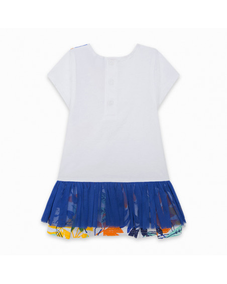 VESTIDO PUNTO Y TUL FLORES NIÑA BLANCO TROPICOOL VESTIDO PUNTO Y TUL FLORES NIÑA BLANCO TROPICOOL