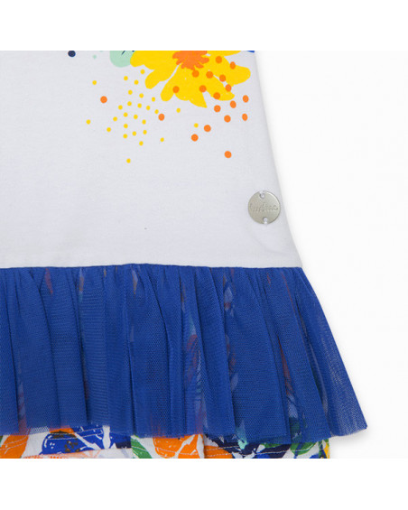 VESTIDO PUNTO Y TUL FLORES NIÑA BLANCO TROPICOOL VESTIDO PUNTO Y TUL FLORES NIÑA BLANCO TROPICOOL