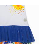 VESTIDO PUNTO Y TUL FLORES NIÑA BLANCO TROPICOOL VESTIDO PUNTO Y TUL FLORES NIÑA BLANCO TROPICOOL