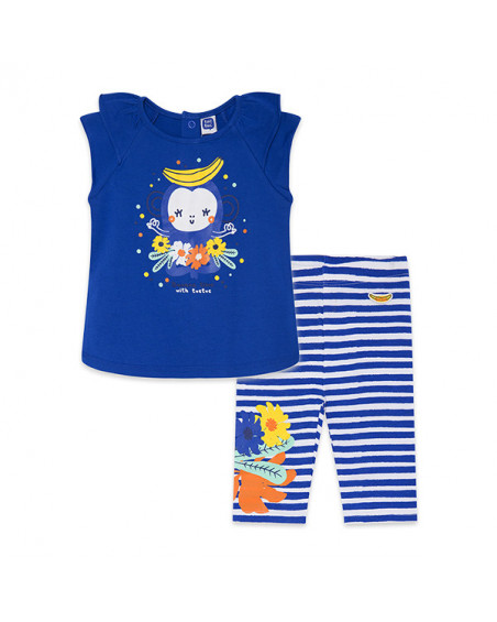 CONJUNTO CAMISETA Y LEGGING PIRATA PUNTO RAYAS NIÑA AZUL TROPICOOL CONJUNTO CAMISETA Y LEGGING PIRATA PUNTO RAYAS NIÑA AZUL TROPICOOL