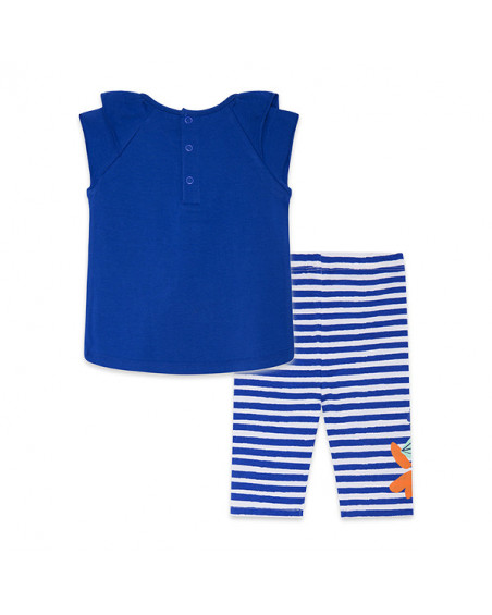 CONJUNTO CAMISETA Y LEGGING PIRATA PUNTO RAYAS NIÑA AZUL TROPICOOL CONJUNTO CAMISETA Y LEGGING PIRATA PUNTO RAYAS NIÑA AZUL TROPICOOL