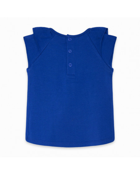 CAMISETA PUNTO CON VOLANTES NIÑA AZUL TROPICOOL CAMISETA PUNTO CON VOLANTES NIÑA AZUL TROPICOOL