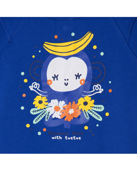 CAMISETA PUNTO CON VOLANTES NIÑA AZUL TROPICOOL CAMISETA PUNTO CON VOLANTES NIÑA AZUL TROPICOOL