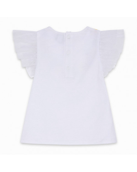CAMISETA PUNTO Y TUL FLORES NIÑA BLANCA TROPICOOL CAMISETA PUNTO Y TUL FLORES NIÑA BLANCA TROPICOOL