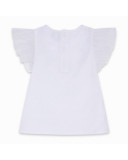 CAMISETA PUNTO Y TUL FLORES NIÑA BLANCA TROPICOOL CAMISETA PUNTO Y TUL FLORES NIÑA BLANCA TROPICOOL