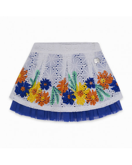 FALDA PLANA Y TUL FLORES NIÑA BLANCA TROPICOOL FALDA PLANA Y TUL FLORES NIÑA BLANCA TROPICOOL