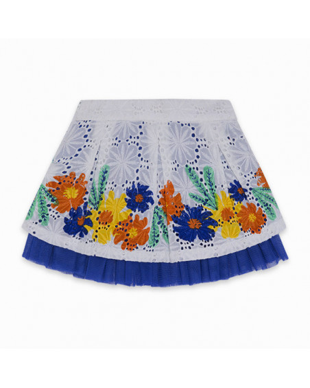 FALDA PLANA Y TUL FLORES NIÑA BLANCA TROPICOOL FALDA PLANA Y TUL FLORES NIÑA BLANCA TROPICOOL