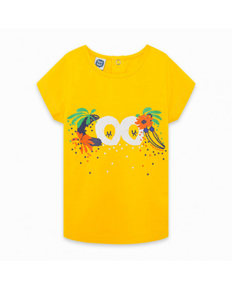 CAMISETA PUNTO MENSAJE NIÑA AMARILLA TROPICOOL CAMISETA PUNTO MENSAJE NIÑA AMARILLA TROPICOOL