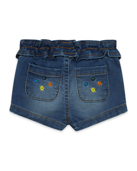 FALDA-PANTALÓN DENIM FLORECITAS NIÑA AZUL TROPICOOL FALDA-PANTALÓN DENIM FLORECITAS NIÑA AZUL TROPICOOL